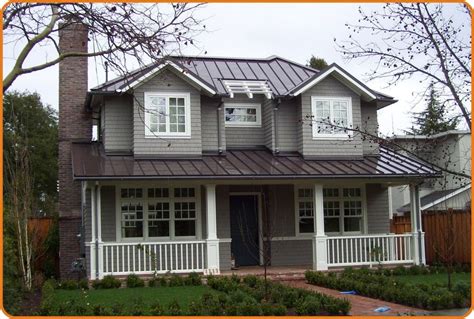 brown metal roof white house|houses with brown roofs photos.